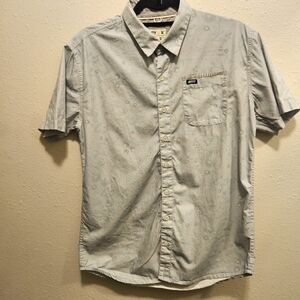 Jetty Marine Supply Shirt Mens S Blue Floral Short Sleeve Button Up